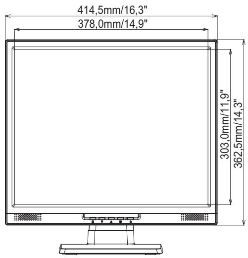 IIYAMA PROLITE P1905S - Dimensions : ProLite P1905S - 1