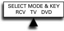 SELECT MODE & KEY RCV TV DVD