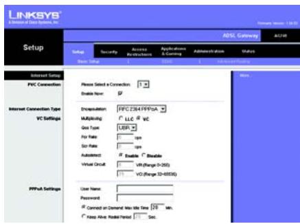 LINKSYS AG241 - RFC 2516 PPPoE ou RFC 2364 PPPoA - 2