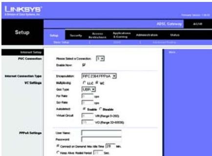LINKSYS AG241 - RFC 2516 PPPoE or RFC 2364 PPPoA - 2