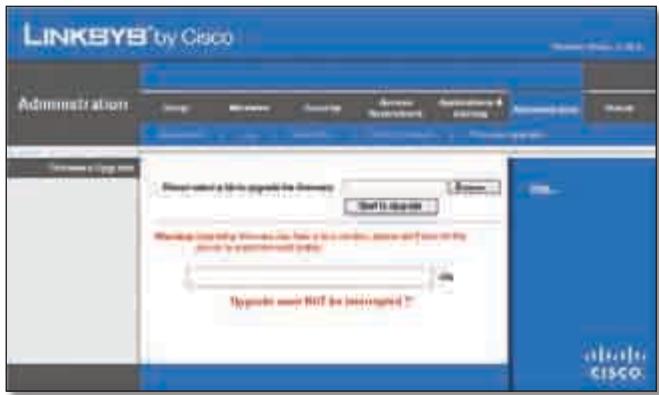 LINKSYS WRT320N - Administration > Firmware Upgrade (Amministrazione > Aggiornamento firmware) - 1