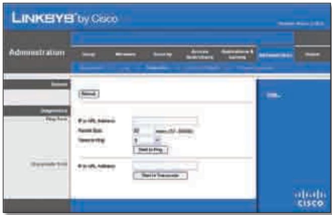 LINKSYS WRT320N - Administration > Diagnostics - 1