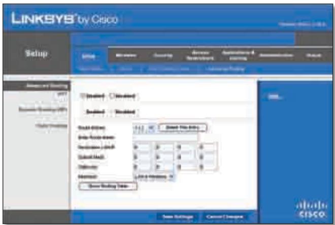 LINKSYS WRT320N - Setup > Advanced Routing - 1