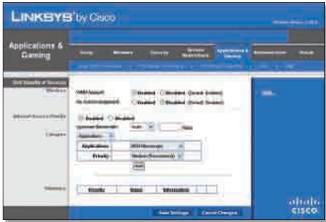 LINKSYS WRT320N - Anwendungen und Spiele > QoS (Quality of Service) - 1