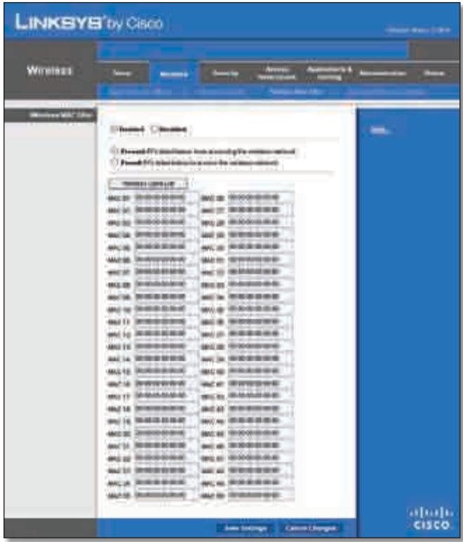 LINKSYS WRT320N - Wireless (WLAN) > Wireless MAC Filter (MAC-filter WLAN) - 1