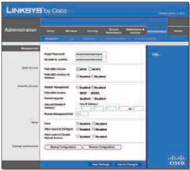 LINKSYS WRT320N - Administration > Management (Amministrazione > Gestione) - 1