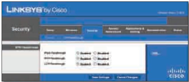 LINKSYS WRT320N - Segança > Passagem de VPN - 1