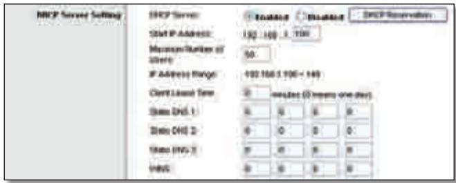 LINKSYS WRT320N - Paramètres du serveur DHCP - 1
