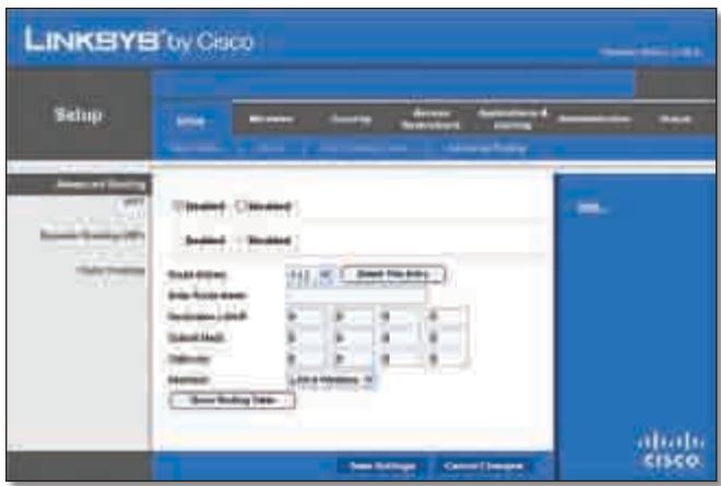 LINKSYS WRT320N - Configuração > Roteamento avançado - 1