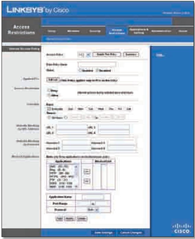 LINKSYS WRT320N - Restrictions d'accès > Accès Internet - 1