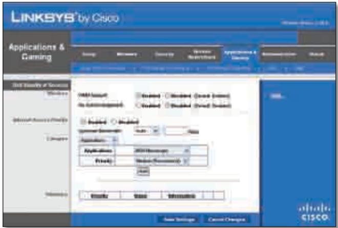 LINKSYS WRT320N - Applications and Gaming > QoS (Applicazioni e giochi > QoS) - 1