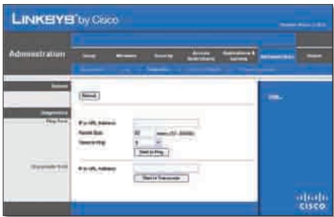 LINKSYS WRT320N - Administration > Diagnostics (Amministrazione > Diagnostica) - 1