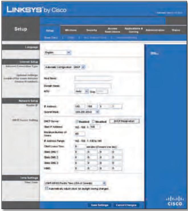 LINKSYS WRT320N - Setup (Configuración) > Basic Setup (Configuración baja) - 1