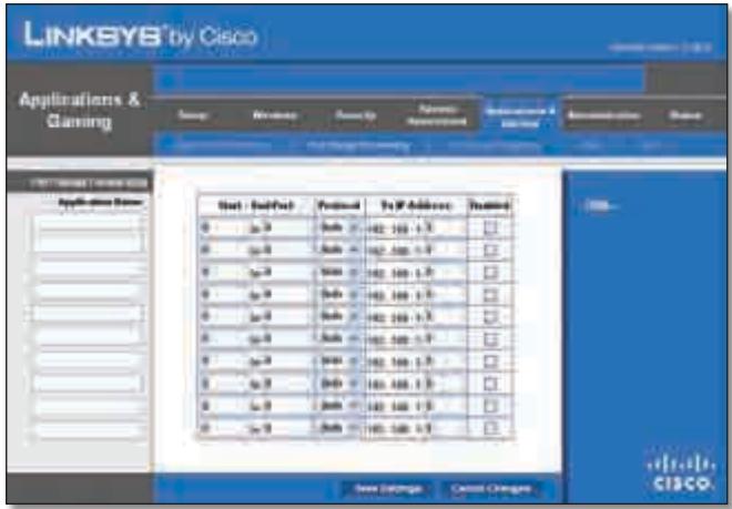 LINKSYS WRT320N - Anwendungen und Games > Port-Bereich-Weiterleitung - 1