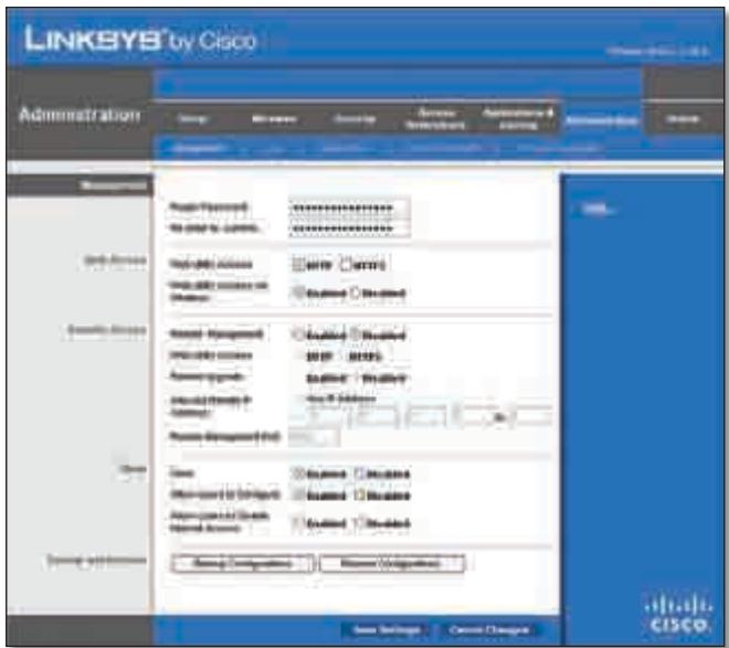 LINKSYS WRT320N - Administration (Administratie) > Management (Beheer) - 1