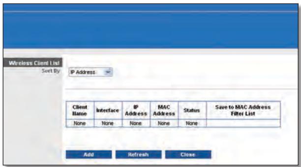 LINKSYS WRT320N - MAC Address Filter List (Filterlijst MAC-adressen) - 1