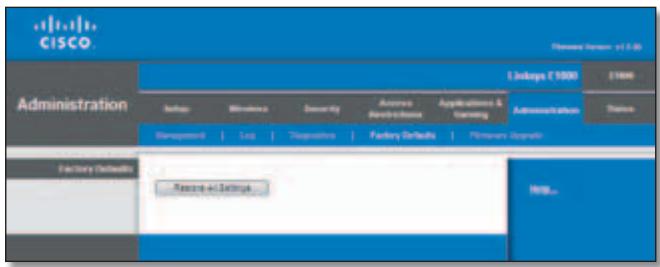 LINKSYS E1000 - Administration > Factory Defaults - 2