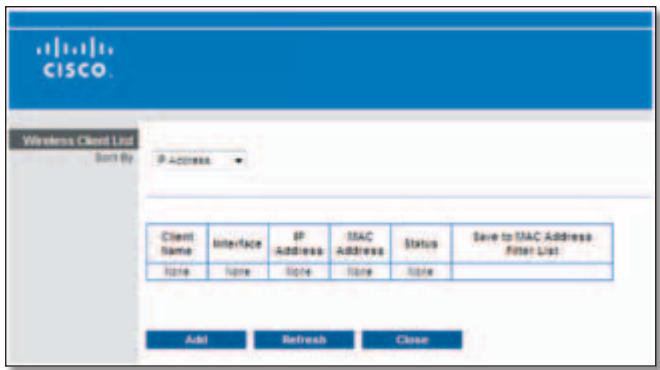 LINKSYS E1000 - MAC Address Filter List - 1