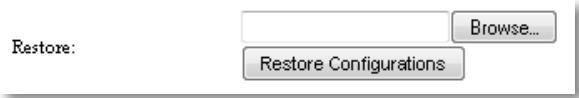 Restore: Browse... Restore Configurations