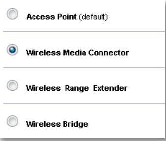 LINKSYS WAP300N - Aby wybrać tryb bezprzewodowego konektora multimedialnego: - 1