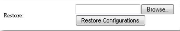 Restore: Browse... Restore Configurations