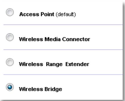 LINKSYS WAP300N - Para seleccionar el modo de puente inalámbrico: - 1