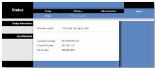 LINKSYS WET610N - Status > Bridge - 1