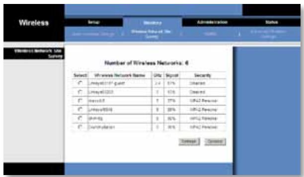 LINKSYS WET610N - Wireless (WLAN) > Wireless Network Site Survey (Site-onderzoek over draadloze netwerken) - 1