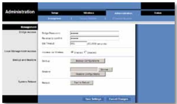 LINKSYS WET610N - Administration > Management - 1