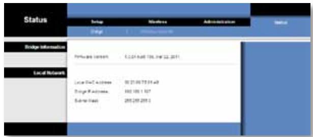 LINKSYS WET610N - Status (Kατάσταση) > Bridge (Γέφυρα) - 1