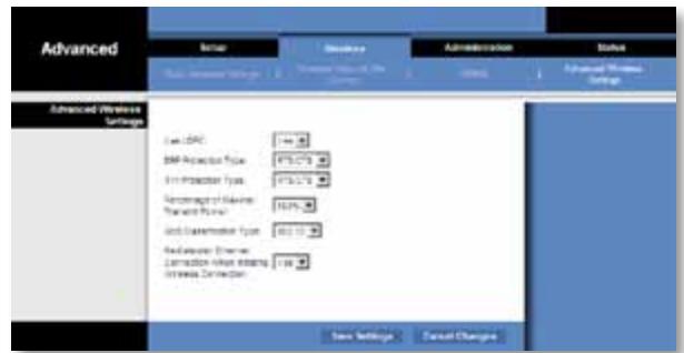 LINKSYS WET610N - Wireless (WLAN) > Advanced Wireless Settings (Geavanceerdeinstallingen WLAN) - 1