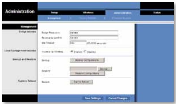 LINKSYS WET610N - Administration (Administratie) > Management (Beheer) - 1