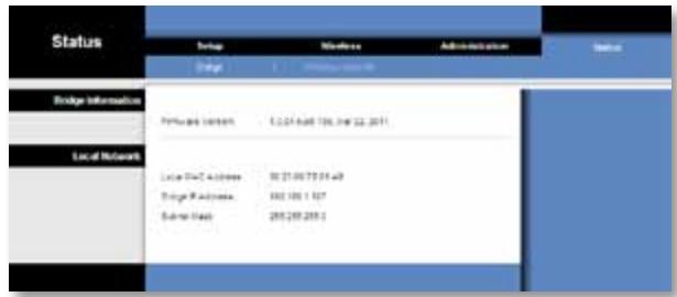 LINKSYS WET610N - Status > Bridge - 1