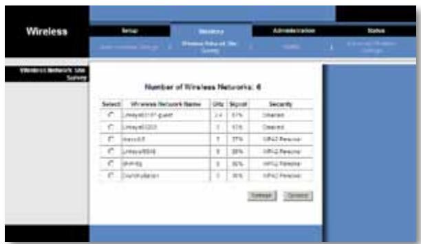 LINKSYS WET610N - Wireless > Wireless Network Site Survey - 1