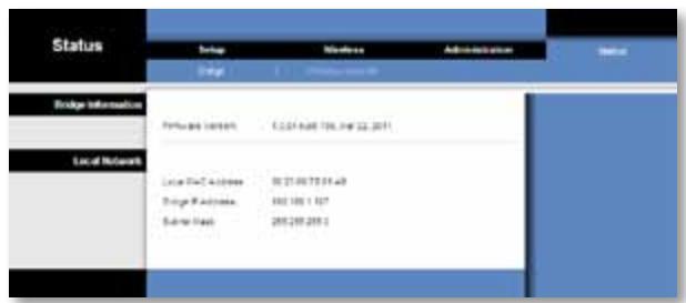 LINKSYS WET610N - Status (Ctanh) > Bridge (Mict) - 1