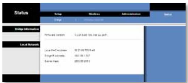 LINKSYS WET610N - Status > Bridge (Bro) - 1