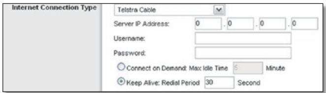 LINKSYS WRT160NL, WRT160N - Telstra Cable - 1