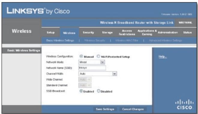 LINKSYS WRT160NL, WRT160N - Basic Wireless Settings - 1