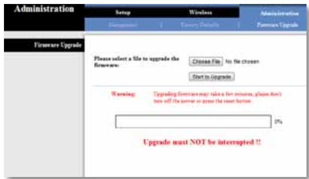 LINKSYS WUMC710 AE6000 - Administration > Upgrade Firmware (Mise à niveau du microcode) - 1