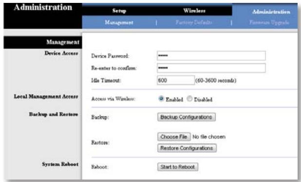 LINKSYS WUMC710 AE6000 - Verwaltung > Verwaltungsfunktionen - 1