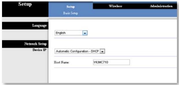 LINKSYS WUMC710 AE6000 - Setup (Instellingen) > Basic Setup (Basisinstellingen) - 1