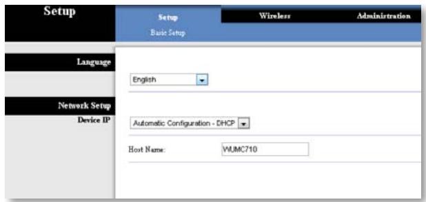 LINKSYS WUMC710 AE6000 - Setup > Basic Setup (Configurazione > Configurazione di base) - 1