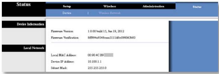 LINKSYS WUMC710 AE6000 - Status > Gerät - 1