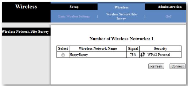 LINKSYS WUMC710 AE6000 - Wireless (Sem fios) > Wireless Network Site Survey (Pesquisa de sites de redes sem fios) - 1