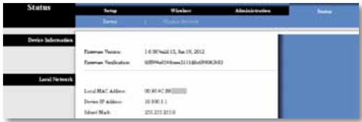 LINKSYS WUMC710 AE6000 - Status > Device (état > périphérique) - 1