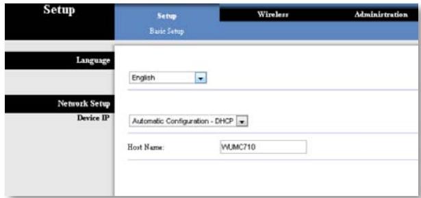 LINKSYS WUMC710 AE6000 - Einrichtung > Grundlegende Einrichtung - 1