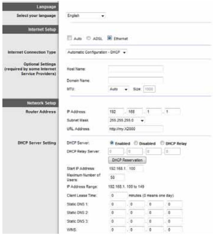 LINKSYS X2000,  X3000,  X3500 - Ethernet-Modus - 1