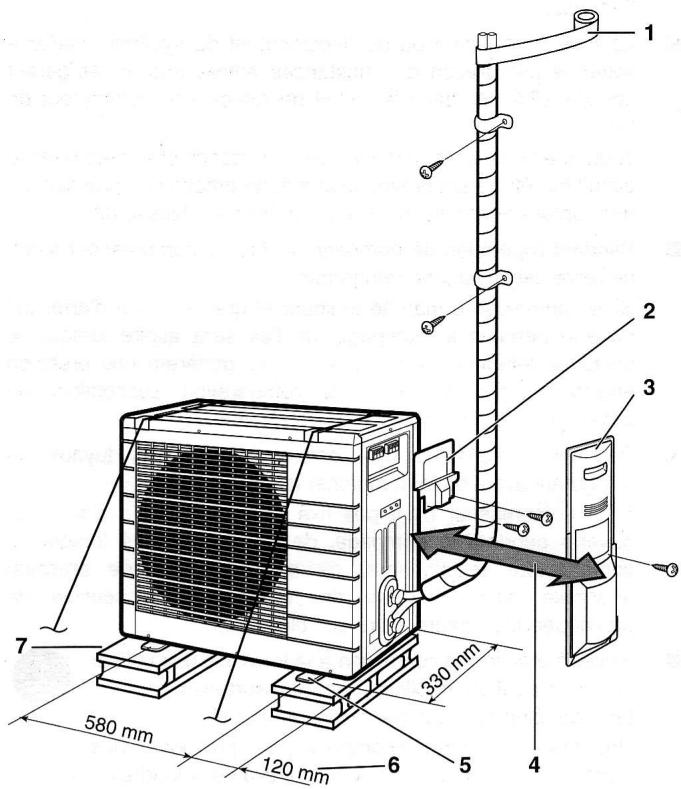 DAIKIN ALTHERMA - Schéma d'installation de l'unité extérieure - 1