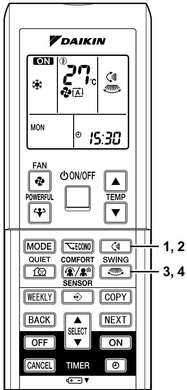 DAIKIN FTXS50G2V1B - Réglage des lames verticales (déflecteurs) - 1