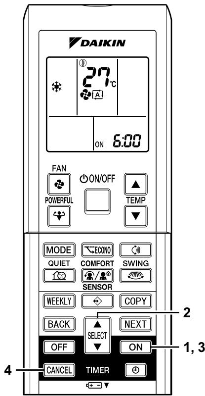 DAIKIN FTXS50G2V1B - Appuyez à nouveau sur la "touché mise en MARCHE par minuterie". - 2